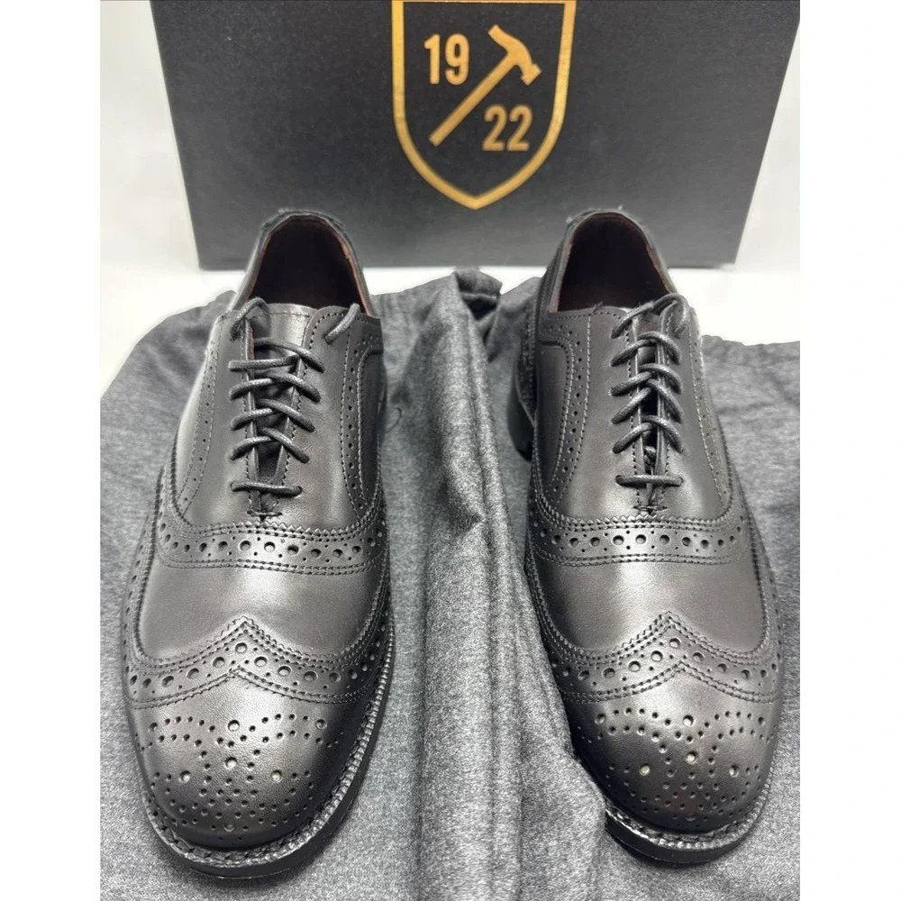 Allen Edmonds Jefferson 2.0 Wingtip Oxfords Black Mens 7 E Dust Bags